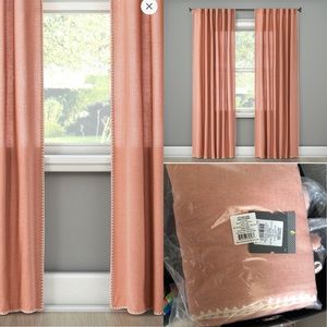 Pink Peach Threshold Curtains 54” X 84”